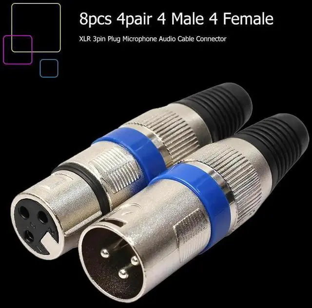 Alt view image 4 of 4 - JAENFONG 8pcs Microphone Audio Cable Connector Adapter Accessories XLR Connector 3Pin Male Female Plug for DIY Microphone Audio Line