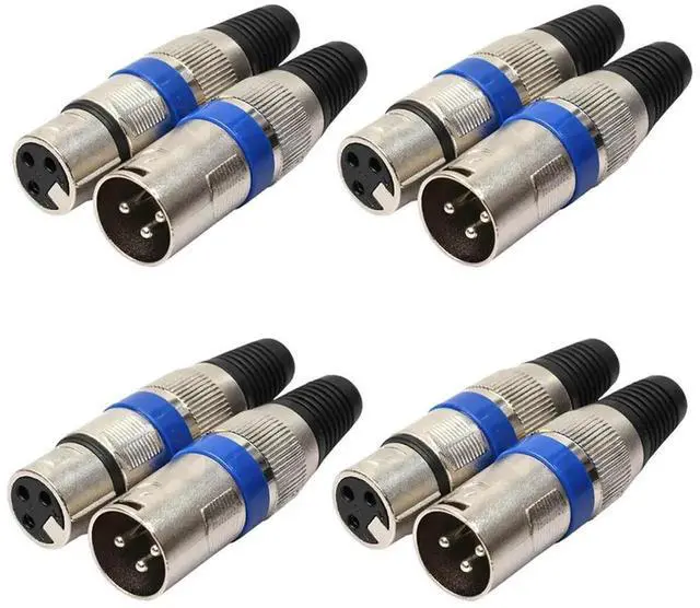 Main image of JAENFONG 8pcs Microphone Audio Cable Connector Adapter Accessories XLR Connector 3Pin Male Female Plug for DIY Microphone Audio Line