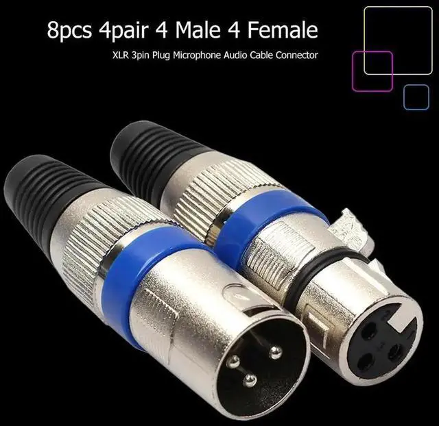 Alt view image 3 of 4 - JAENFONG 8pcs Microphone Audio Cable Connector Adapter Accessories XLR Connector 3Pin Male Female Plug for DIY Microphone Audio Line
