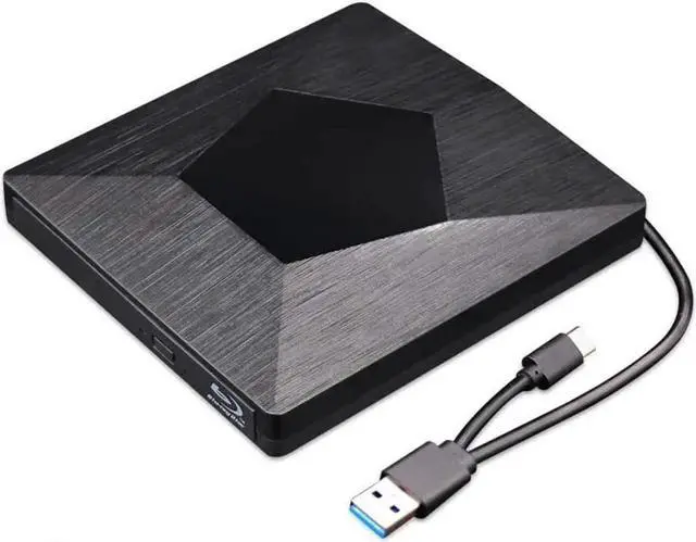 Main image of JAENFONG External 3D Blu Ray DVD Drive Burner, Wihool Ultra Slim USB 3.0 and Type-C Blu Ray BD CD DVD Burner Player Writer Reader Disk for Mac OS, Windows xp/7/8/10, Laptop PC (Black)
