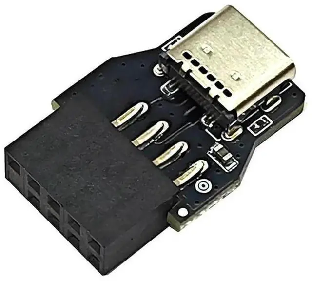 Main image of JAENFONG FOR USB 2.0 9/10Pin Internal Motherboard Connector Header to USB-C Adapter Riser Card USB2.0 9Pin to Type C Converter for Desktop PC
