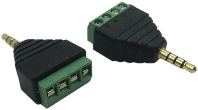 Main image of JAENFONG 3.5mm 4 Pole Stereo TRRS Audio Video Male to 4 Screw Terminal Female Headphone Replacement Solderless Balum Converter Adapter (2-Pack)