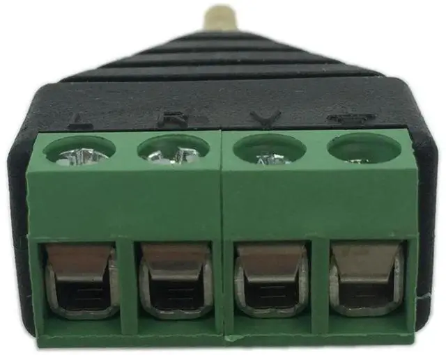 Alt view image 2 of 7 - JAENFONG 3.5mm 4 Pole Stereo TRRS Audio Video Male to 4 Screw Terminal Female Headphone Replacement Solderless Balum Converter Adapter (2-Pack)