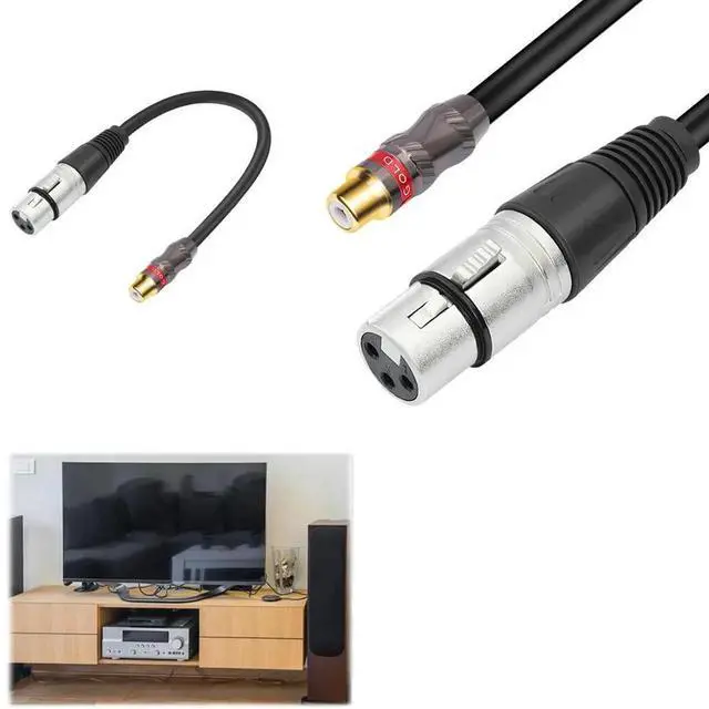 Alt view image 2 of 4 - JAENFONG 30Cm 3Pin XLR Female To RCA Female RCA Female To 3Pin-XLR Female Adapter Cord for Microphone Amplifier