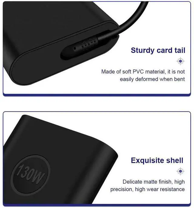 Main image of JAENFONG 130W USB C Type C Travel Laptop Power Adapter 20V 6.5A AC Laptop Adapter Power Charger for XPS 17 9700 9710 9720 9730