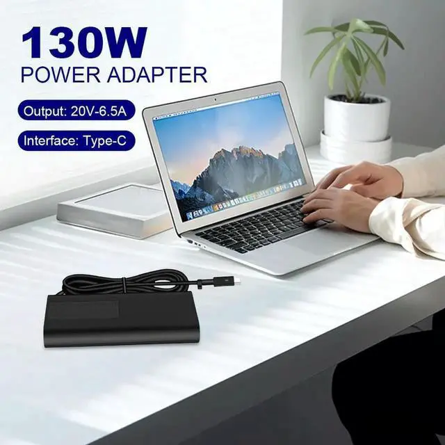 Alt view image 3 of 3 - JAENFONG 130W USB C Type C Travel Laptop Power Adapter 20V 6.5A AC Laptop Adapter Power Charger for XPS 17 9700 9710 9720 9730