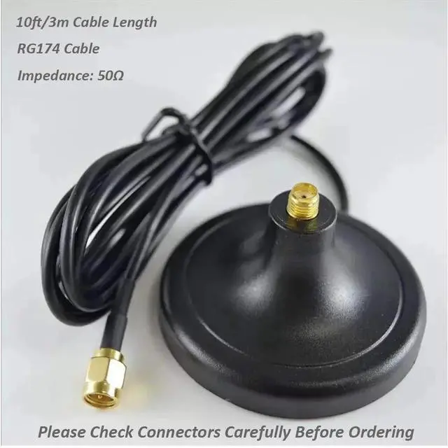 Alt view image 3 of 3 - 4G LTE Antenna Magnetic Mounting Base with 10ft SMA Male Antenna Extension Cable for 4G LTE WiFi Router Gateway Modem Hotspot Adapter Mobile Cell Phone Signal Booster Cellular Amplifier 2pack