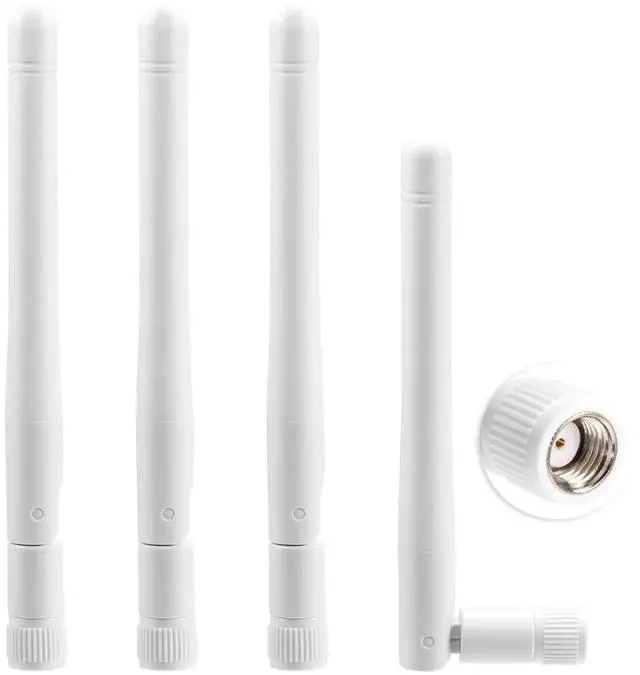 Alt view image 2 of 7 - External WiFi Antenna RP-SMA 2.4GHz 5GHz 5.8GHz 3dBi Dual Band Wireless Antennas Replacement (4-Pack) for WiFi Router Security IP Camera Access Point USB WiFi Adapter