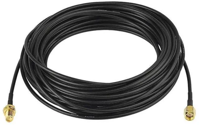 Alt view image 7 of 7 - WiFi Antenna Extension Cable 2-Pack RP-SMA Male to RP-SMA Female Bulkhead Mount RG174 Cable 30 feet for WiFi Router Security IP Camera Wireless Network Card Adapter