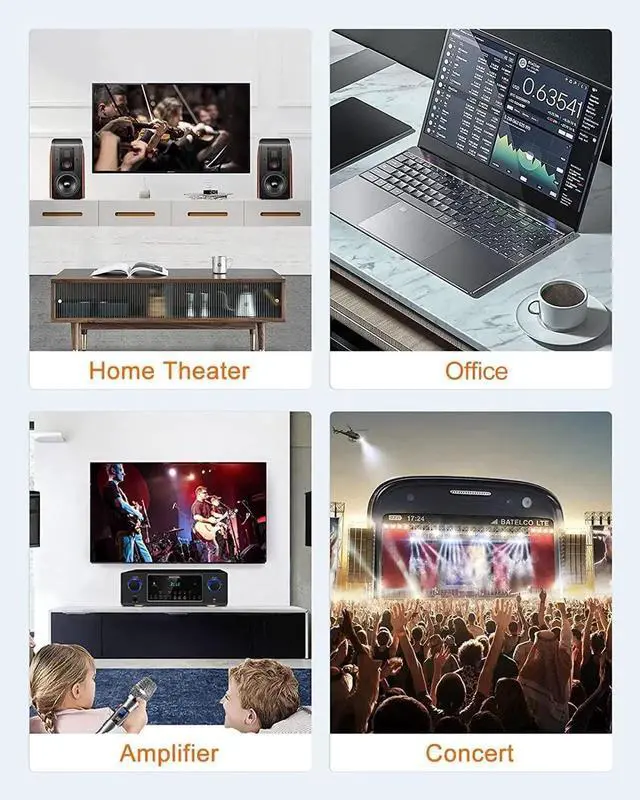 Alt view image 7 of 7 - JAENFONG 3.5mm Female to 2RCA Male Jack Stereo Audio Cable for TV,Smartphones, MP3, Tablets, Speakers,Home Theater,Black and White-3FT-2pack