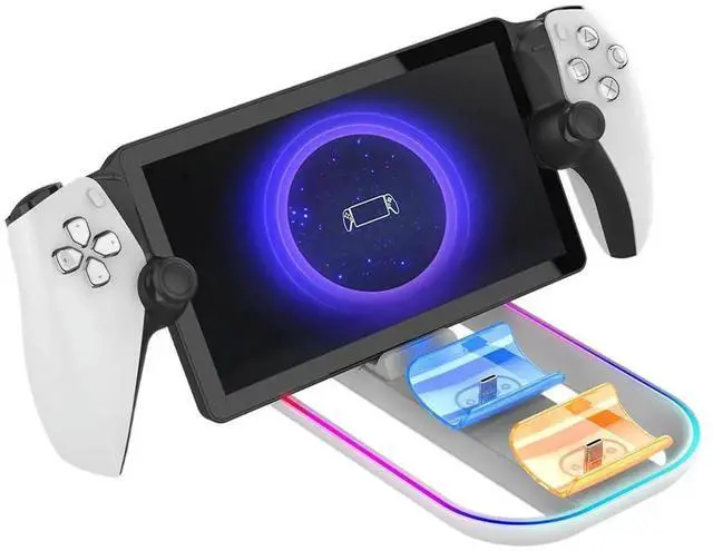 Alt view image 3 of 3 - JAENFONG Charging Dock Station for Portal with 2 Charging Ports for Controller Charging Stand Base with RGB and Charging Cable