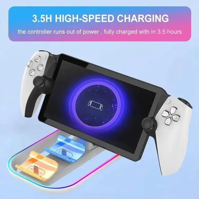 Alt view image 2 of 3 - JAENFONG Charging Dock Station for Portal with 2 Charging Ports for Controller Charging Stand Base with RGB and Charging Cable