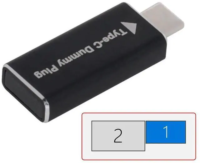 Alt view image 3 of 6 - USB-C Display Adapter, CY USB-C Dummy Plug Virtual Display Emulator, 1920x1080p@60Hz, Compatible with Desktop, Laptop, Windows, OSX, Linux