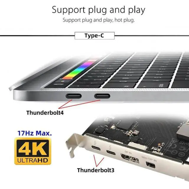 Alt view image 2 of 7 - Virtual Display Adapter USB-C Type-C DP-Alt Mode DDC EDID Dummy Plug Headless Ghost Display Emulator Black Color 4K@17Hz