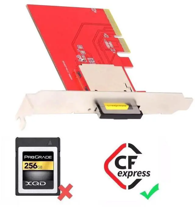 Alt view image 3 of 7 - JAENFONG PCI-Express 4X Mainboard to CF Express Extension Card Adapter for CFE Type-B Support R5 Z6 Z7 Memory Card