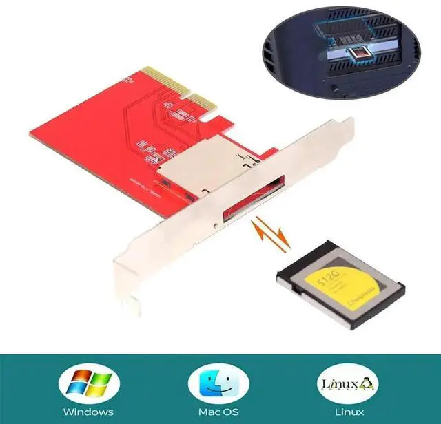 Alt view image 6 of 7 - JAENFONG PCI-Express 4X Mainboard to CF Express Extension Card Adapter for CFE Type-B Support R5 Z6 Z7 Memory Card