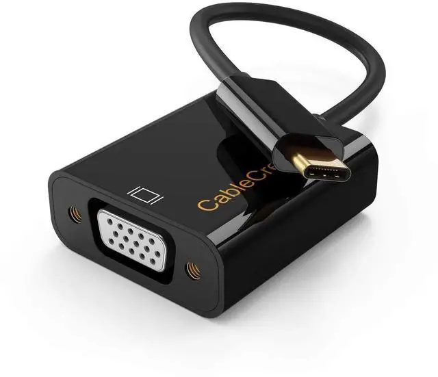 Main image of USB C Male to VGA Female Adapter 1080P@60Hz, Type C to VGA Converter Thunderbolt 3/4 for iPhone 15 Plus/15 Pro Max, MacBook Pro, iPad Pro, Surface Book 2 and More - Black