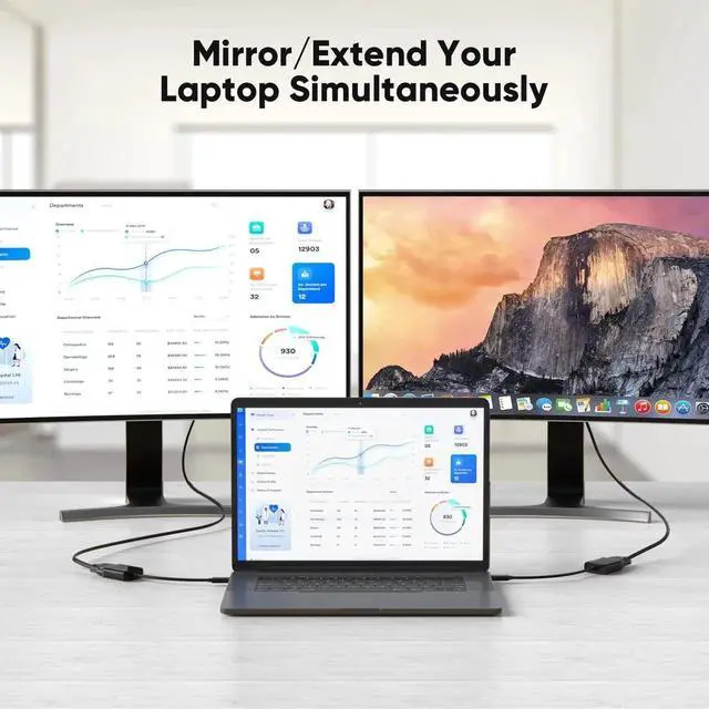 Alt view image 6 of 7 - USB C Male to VGA Female Adapter 1080P@60Hz, Type C to VGA Converter Thunderbolt 3/4 for iPhone 15 Plus/15 Pro Max, MacBook Pro, iPad Pro, Surface Book 2 and More - Black