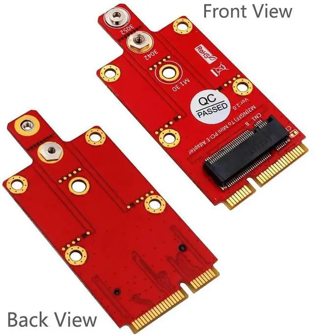 Alt view image 2 of 6 - JAENFONG M.2 NGFF Key B to Mini PCI-E Adapter Card with Screw Kit for 3G / 4G / 5G Module Support 3042/3052 Type M2 Key B Card Dimension