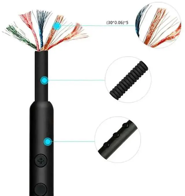 Alt view image 2 of 3 - JAENFONG Replacement Audio Cable for Marshall Major II 2 3 Monitor MID Headphones Cord with Mic Volume Control