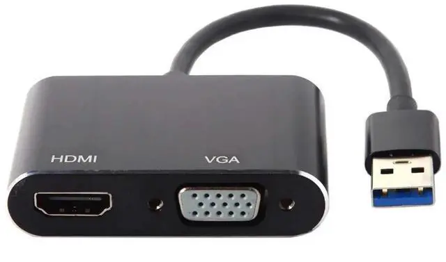 Alt view image 4 of 7 - USB 3.0 & 2.0 to HDMI & VGA HDTV Adapter Cable External Graphics Card Compatible for Windows Mac Laptop