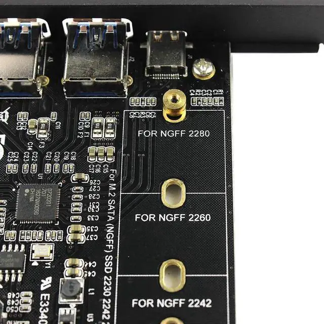 Alt view image 3 of 6 - JAENFONG 2X USB3.0 & Type-c M.2 PCIe Adapter M2 SSD SATA B Key to PCI-e 3.0 Controller Converter Riser Card for 2280 2260 2242 2230 NGFF