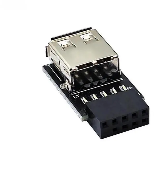 Alt view image 3 of 3 - JAENFONG FOR 9pin to USB Adapter Connector PC Internal Motherboard 9pin to USB 2.0 Type A Female Converter for Wireless Mouse Receiver