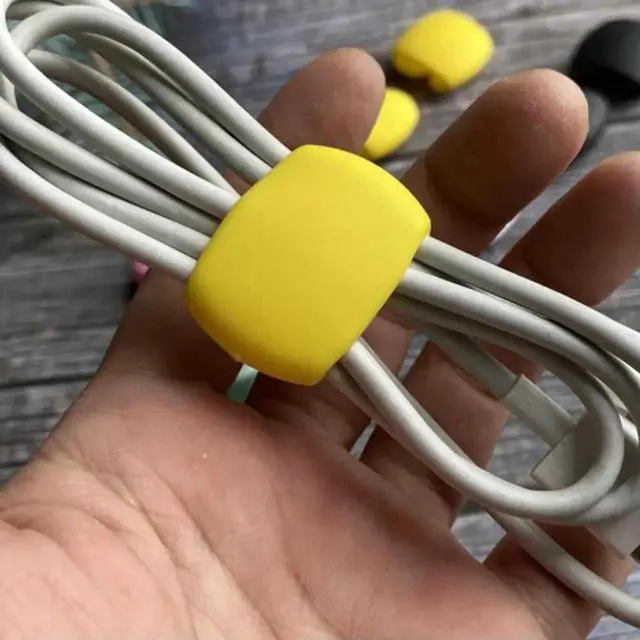 Alt view image 3 of 3 - JAENFONG 20Pcs Silicone Cord Organizer Lightweight Headphone Cable Winder Phone Charger Wire Clip for Business Travel Charging Cables