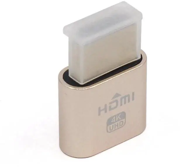 Alt view image 3 of 7 - VGA Virtual Display Adapter HDMI DDC EDID Dummy Plug Headless Ghost Display Emulator 1920x1080 New Generation@60Hz (Gold)
