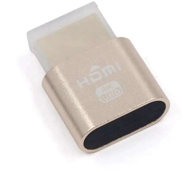 Alt view image 7 of 7 - VGA Virtual Display Adapter HDMI DDC EDID Dummy Plug Headless Ghost Display Emulator 1920x1080 New Generation@60Hz (Gold)