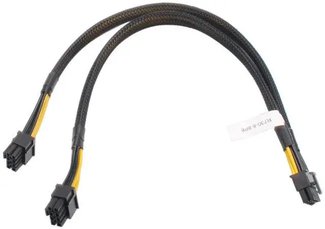 Main image of Power Cable 8pin to Dula 6+2pin Power Adapter Cable for D.ell PowerEdge R530 R720 R720XD R730 R730XD T620 T630 T640 and NVIDIA Tesla GPU J30DG, Cable Length 35cm