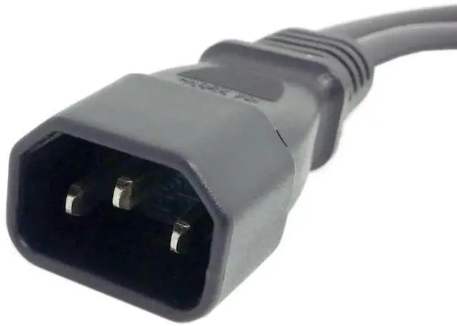 Alt view image 2 of 7 - IEC 320 C14 Male 1 to 2 C13 Female Y Splitter Power Extension Cable Adapter 10A 250V for Monitor/Computer/PDU Chassis/Printer