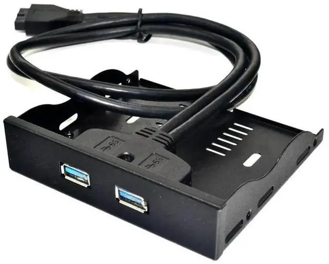 Main image of JAENFONG FOR 20 Pin 2 Port USB 3.0 Front Panel 3.5 inch USB3.0 Hub Expansion Cable Adapter Metal Bracket for PC Desktop Floppy Bay