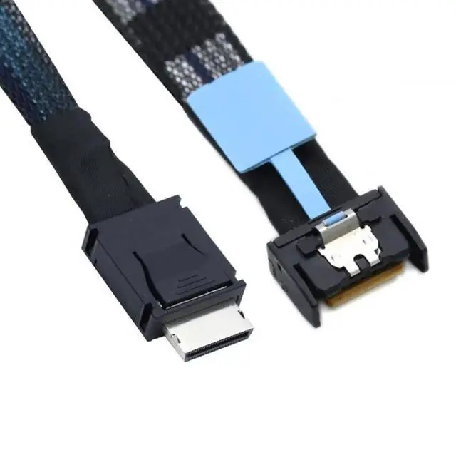 Main image of JAENFONG Cable PCI-E 5.0 Mini Cool Edge IO MCIO PCI-E 4i 38Pin Male to SFF-8611 Oculink 4X Extender Cable 50cm