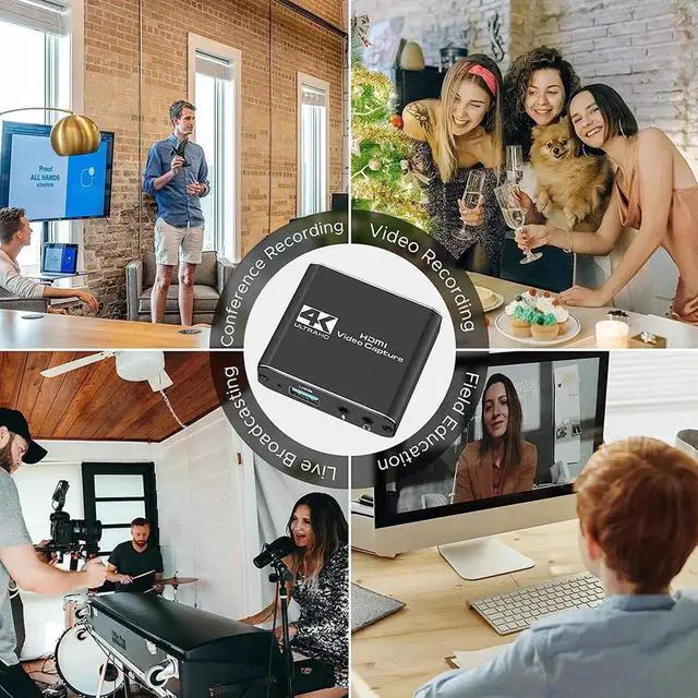 Alt view image 3 of 7 - Capture Card 1080p 60fps, 4K HDMI Video Game Capture Card to USB/Type-C with Microphone & HDMI Loop-Out, Low Latency Record Broadcast Live Streaming Compatible with Nintendo Switch/PS4/PS5/Xbox One