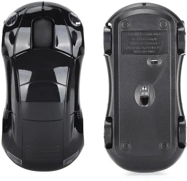 Alt view image 6 of 7 - 2.4G Wireless Mouse, Cute Car Mouse with USB Reciver, 1600DPI Optical Mice for PC Computer Laptop Tablet, with LED Light (Black)