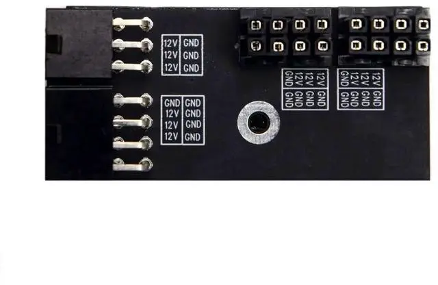 Alt view image 3 of 7 - Adapter Dual ATX 8Pin Female to 6+8pin Male 180 Degree Angled Power Adapter for NVIDIA 3080 3090 Graphics Card