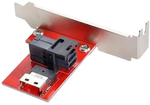 Alt view image 5 of 7 - PCI-Express 4.0 Slimline SAS SFF-8654 to HD SFF-8643 PCBA Female Adapter with Bracket