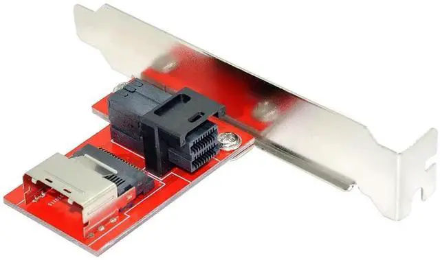 Alt view image 7 of 7 - PCI-Express 4.0 Mini SAS SFF-8087 to SAS HD SFF-8643 PCBA Female Adapter with Bracket
