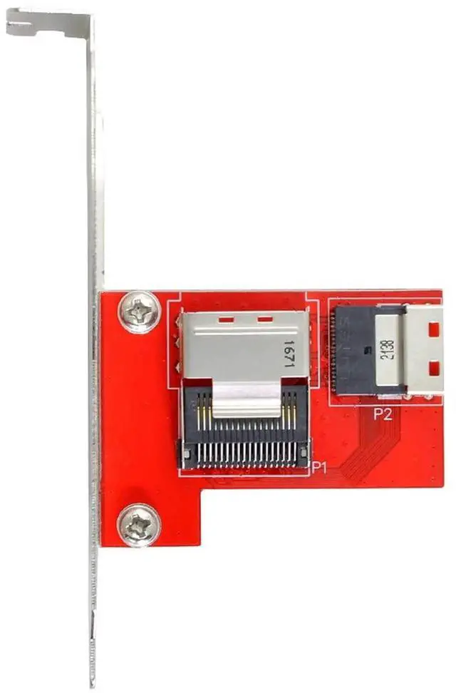 Alt view image 6 of 7 - PCI-Express 4.0 Slimline SAS SFF-8654 to Mini SAS SFF-8087 PCBA Female Adapter with Bracket