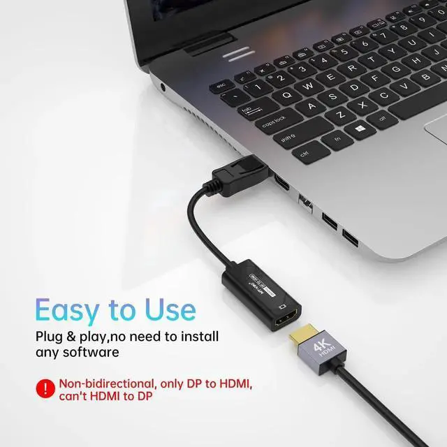 Alt view image 5 of 5 - MT-VIKI 4K@60Hz DP to HDMI Adapter, Displayport 1.2 to HDMI 2.0 Adapter 2K@120Hz, DP Source to HDMI Monitor-Male to Female, Unidirectional