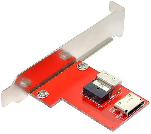 Alt view image 7 of 7 - PCI-Express 4.0 Slimline SAS SFF-8654 to Oculink SFF-8611 SFF-8612 PCBA Female Adapter with Bracket