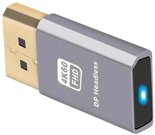 Alt view image 6 of 7 - Adapter 4K@60Hz DP Virtual Display Displayport Active Adapter Dummy Plug Headless Ghost Emulator 1080p@120Hz