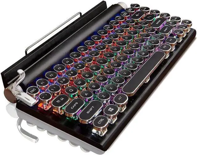 Main image of 7KEYS Retro Typewriter Keyboard, Electric Typewriter Vintage with Upgraded Mechanical Classical, Punk Round Keys for Desktop PC/Laptop Mac/Phone