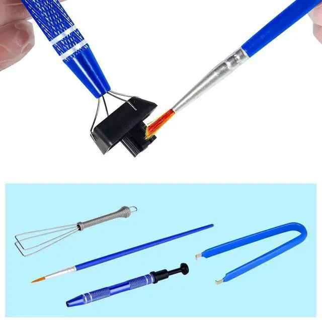 Alt view image 4 of 6 - Mechanical Keyboard Switch Puller Set, Keycap Remover Kit Keyboard Cleaner Tool Including Keycap Puller, Switch Clamp, Stem Holder, Lube Pen - Easy to Pull (Blue)