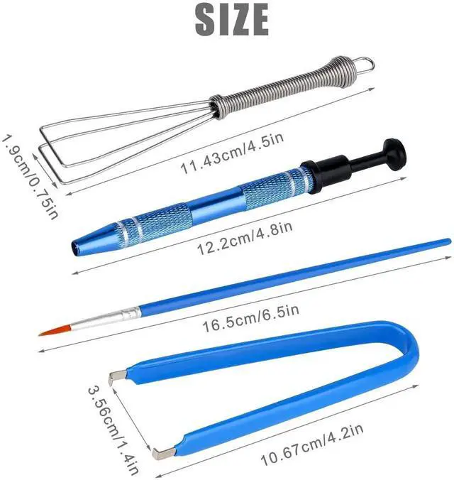 Alt view image 5 of 6 - Mechanical Keyboard Switch Puller Set, Keycap Remover Kit Keyboard Cleaner Tool Including Keycap Puller, Switch Clamp, Stem Holder, Lube Pen - Easy to Pull (Blue)