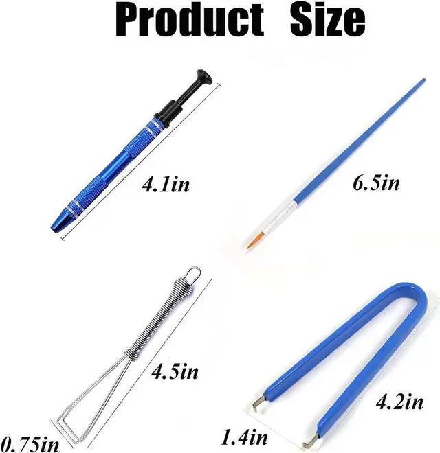 Alt view image 5 of 5 - 4 Pieces Keyboard Lube Switch Puller Kit IC Extractor Switch Puller Key Cap Puller Fine Head Grease Brush for Disassembly of Keyboard Electronic Component(4pcs Keyboard Puller Set)