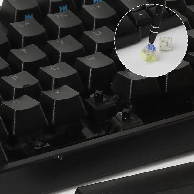 Alt view image 4 of 7 - Keyboard Lube Kit, 4pcs Mechanical Keyboard Switch Puller Set Keycap Remover Kit with Keycap Puller, Switch Clamp, Stem Holder, Lube Pen, Easy to Pull (Black)