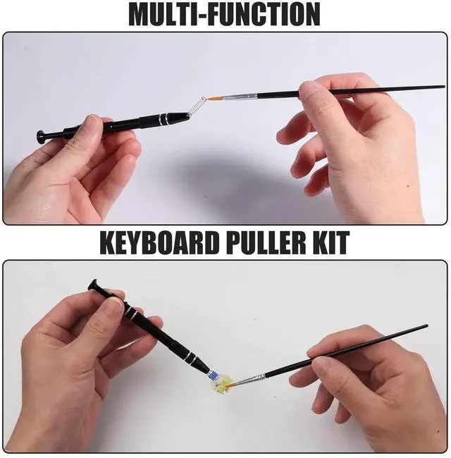 Alt view image 7 of 7 - Keyboard Lube Kit, 4pcs Mechanical Keyboard Switch Puller Set Keycap Remover Kit with Keycap Puller, Switch Clamp, Stem Holder, Lube Pen, Easy to Pull (Black)