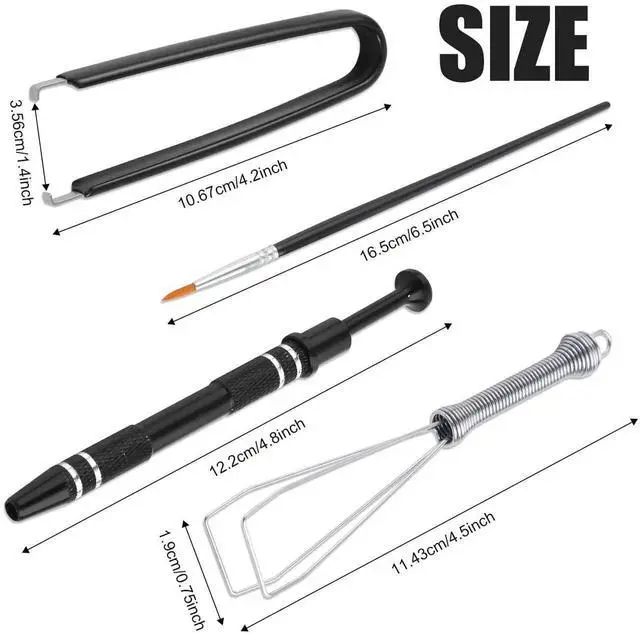 Alt view image 5 of 7 - Keyboard Lube Kit, 4pcs Mechanical Keyboard Switch Puller Set Keycap Remover Kit with Keycap Puller, Switch Clamp, Stem Holder, Lube Pen, Easy to Pull (Black)